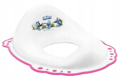 Kapak tualeti universal Maltex Smurfs, plastikë e qëndrueshme, i bardhë me figura Smurfs