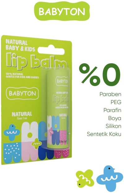 Balsam buzësh Babyton Natural, pa aromë, 5 g