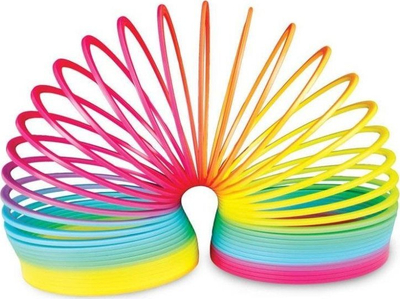 Lodër spirale Rainbow Springy, plastike, madhësi e madhe, shumëngjyrëshe