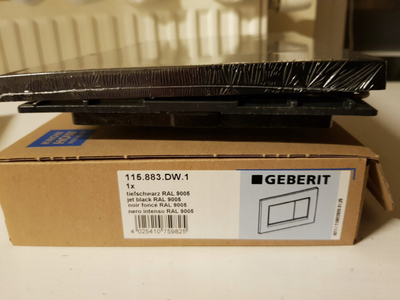 Panel shpëlarës Geberit Sigma 30, dysh për shpëlarje, për cisterne të fshehur, i zi me krom