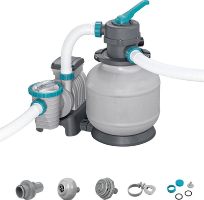 Pompe me filtër rëre për pishina Bestway Flowclear, 8327 L/h, me tuba dhe kapëse