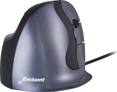 Maus ergonomik BakkerElkhuizen Evoluent D BNEEVRD, me kabllo USB, për dorë të djathtë, gri