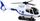 Lodër helikopter policie me komandë, me drita e tinguj, i bardhë