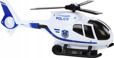Lodër helikopter policie me komandë, me drita e tinguj, i bardhë