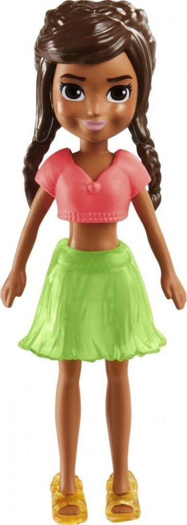 Kukull Polly Pocket Mattel HKV86, set me rroba verore, gjonna plazhi, shumëngjyrëshe