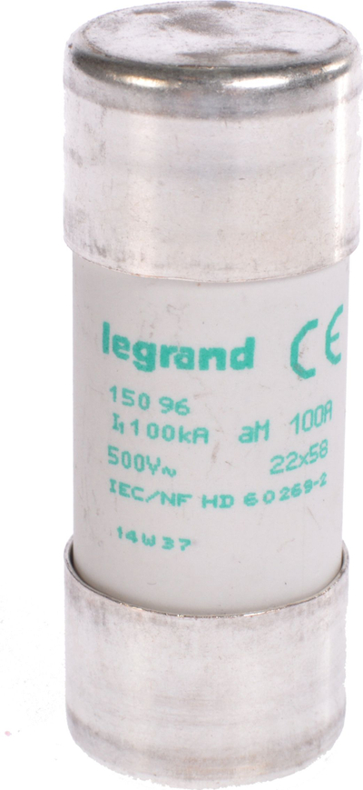 Siguresë cilindrike Legrand HPC 015096, 100A aM, 22 x 58mm