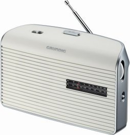 Radio portabël Grundig Music 60X WS, FM AM, me bateri edhe me rrymë, e bardhë gri