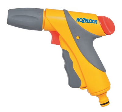 Pistoletë uji Hozelock Jet Spray Plus, me shumë lloj spërkatjesh, set me lidhësa, portokalli