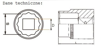 Kapak me vrimë 12-pikëshe JONNESWAY, 1/2", 27mm, e gjatë (S04HD4727)