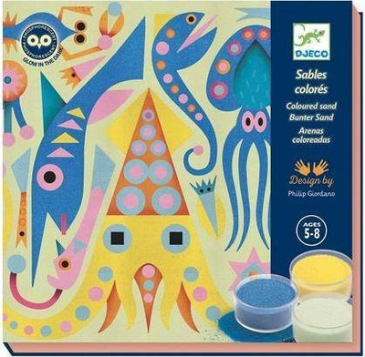 Set kreativ me rërë Djeco Sea Lights, që shkëlqen në errësirë, 5 8 vjeç, shumëngjyrësh