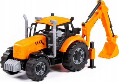 Lodër eskavator Polesie Progress, plastikë, 25x12x15 cm, portokalli