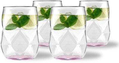 Set gotash Vialli Design Geo Fondo, 4 copë, 450 ml, rozë