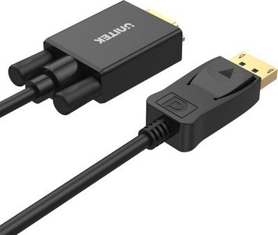 Adapter video Unitek Y-5118F, DisplayPort në VGA, 1.8m, i zi