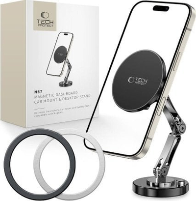 Mbajtëse makine Tech-Protect N57, magnetike MagSafe, për pult, e zezë