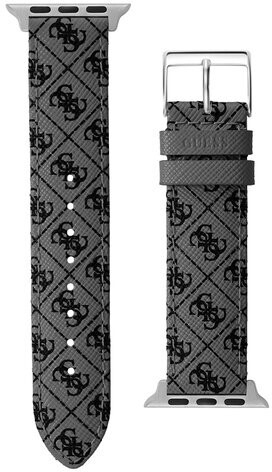Rrip Guess Quattro G CS2001S2, për Apple Watch, 38-41 mm, i hirtë