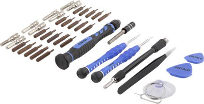 Set veglash për ndreqje DELTACO Smartphone Repair Kit, 38 copë, për telefona, blu