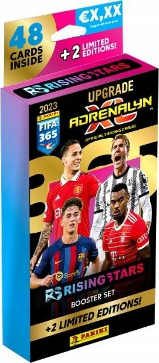 Karta koleksionuese Panini Fifa 365 Adrenalyn XL Rising Stars 2023, booster set 48 letra, 2 Limited Edition