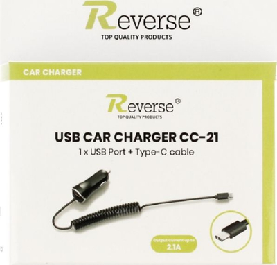 Karikues makine Revers CC-21, 1x USB-A 2.1A, kabllo USB-C, i zi