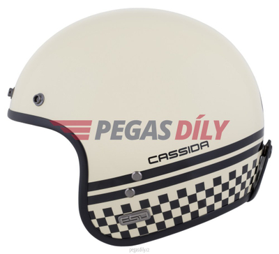 Helmetë moto CASSIDA Eso Forty Nine, e hapur neo retro, krem e zezë, 2026