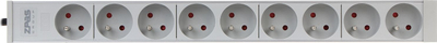 PDU ZPAS PD-9 për rack, 9 dalje, 3680W, gri