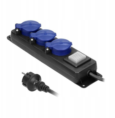 Zgjatës elektrik heavy duty, 3 presa Schuko, 5 m, IP44