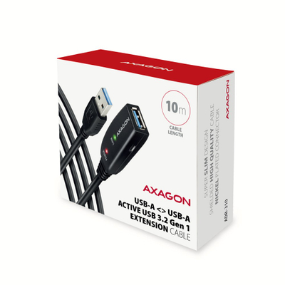 USB кабел Axagon ADR-310, USB A во USB A, 10 m, црн