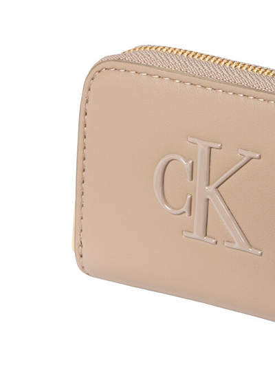 Portofol Calvin Klein Bold CK Medium Zip Around LV04F1154G, mesatar, beige