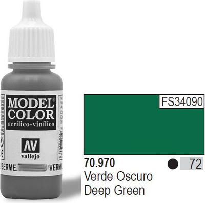 Bojë akrilike Vallejo Model Color Deep Green, 17ml, jeshile e errët