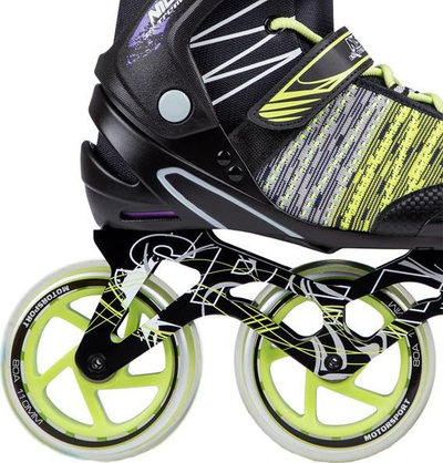 Patina inline për kalamajt NILS NA1206, rrota 110 mm, ABEC 9, numër 39, të zeza me jeshile