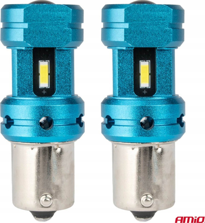 Llambë LED CANBUS Amio 04252, 1156 BA15S P21W, 12V 24V, e bardhë