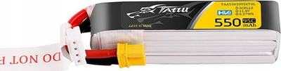 Bateri LiPo Gens Ace Tattu 3S, 550mAh 95C, 11.4V HV, me prizë XT30