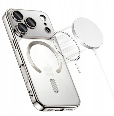 Kapak telefoni Tech-Protect MagFlex për iPhone 17 Pro Max, MagSafe, i tejdukshëm, argjendtë