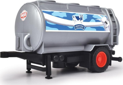 Lodër traktor Dickie Toys Fendt Milk Machine, dritë dhe tinguj, rimorkio cisternë, 26 cm, shumëngjyrëshe
