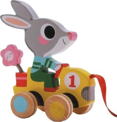Lodër tërheqëse druri DJECO Roulapic, për fëmijë 18m+, shumëngjyrëshe