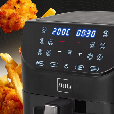 Fritezë ajri Stella STAF-1500-6-C, 6 litra, 1500W, e zezë