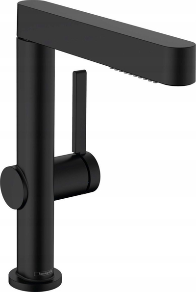 Bateri lavamani Hansgrohe Finoris 76063670, gryka tërheqëse, black matt