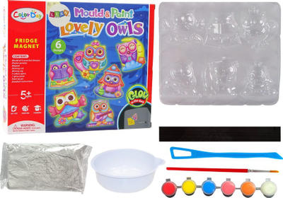 Set kreativ për gips Creative Plaster Casting Owls, magnetë kukuvajka, për fëmijë