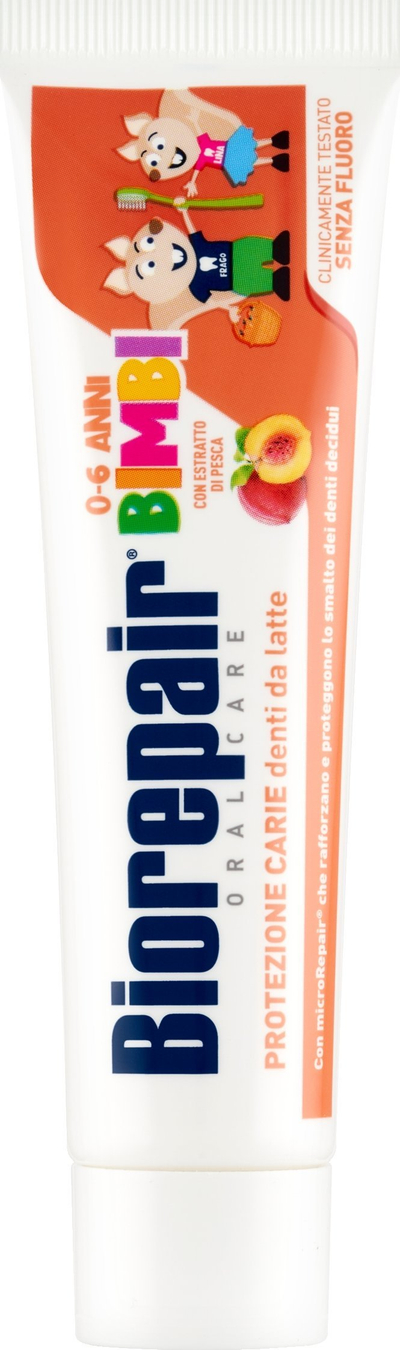 Pastë dhëmbësh për fëmijë Biorepair Kids 0-6 Peach, pa fluor, 50ml