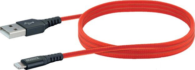 Кабел Lightning Schwaiger LPRO410 501, 1.2 m, USB A, црвена боја