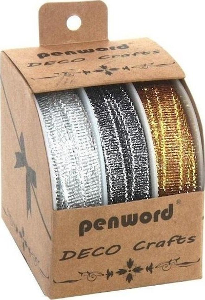 Shirit dekorativ Penword, 6mm, 3m, set 3 copë, shumëngjyrësh