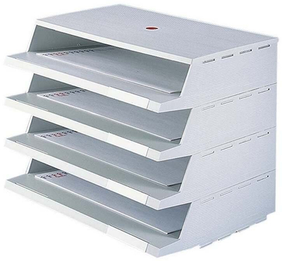 Raft letra Twin Panorama, set 4 nivele, plastik, gri