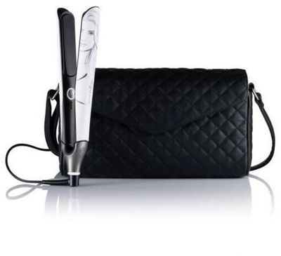 Piaster flokësh GHD Chronos Pamela Reif, HD Motion Responsive, me pouch, e zezë bardhë