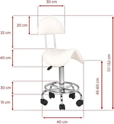 Stol kozmetik Activeshop 6001 me rrota, i bardhë