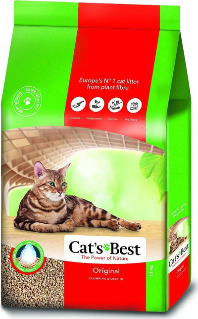 Rërë higjienike për mace Cats Best Original, me dru natyral, në toptha, 30L