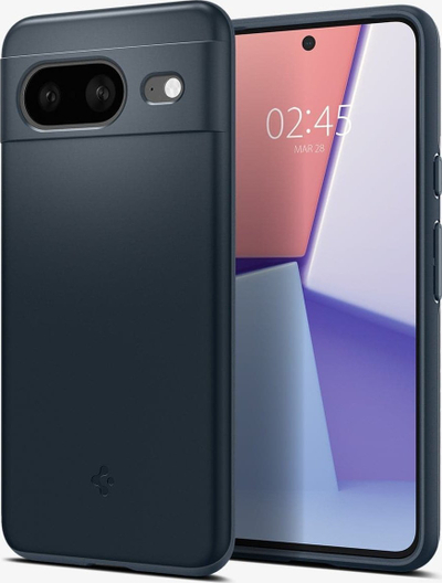 Mbrojtëse telefoni Spigen Thin Fit Google Pixel 8, TPU edhe polikarbonat, mban karikim wireless, gri metalike