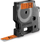 Shirit etiketash vinil Dymo D1, 12mm x 3m, i zi/i portokalltë