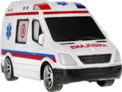 Lodër ambulancë me telekomandë Mega Creative RESCUE CAR R/C, drita, 28x13x11 cm, e bardhë