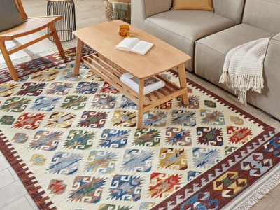 Tapet lesh Wool Kilim AKNALICH, 160 x 230 cm, lesh pambuk, shumëngjyrësh