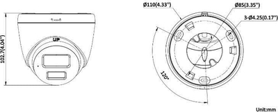 Kamerë IP Hikvision DS-2CD1367G2H-LIU, 2.8mm, 6MP, e bardhë