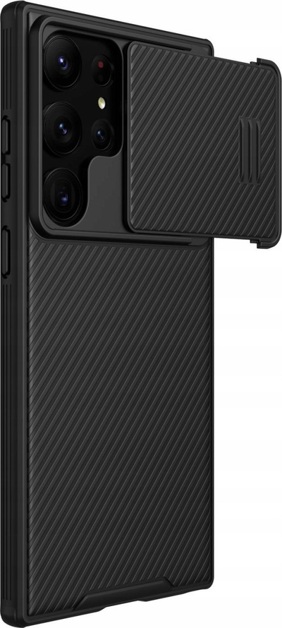 Këllëf telefoni Nillkin CamShield S për Samsung Galaxy S23 Ultra, kapak rrëshqitës për kamerën, antirrëshqitës, i zi
